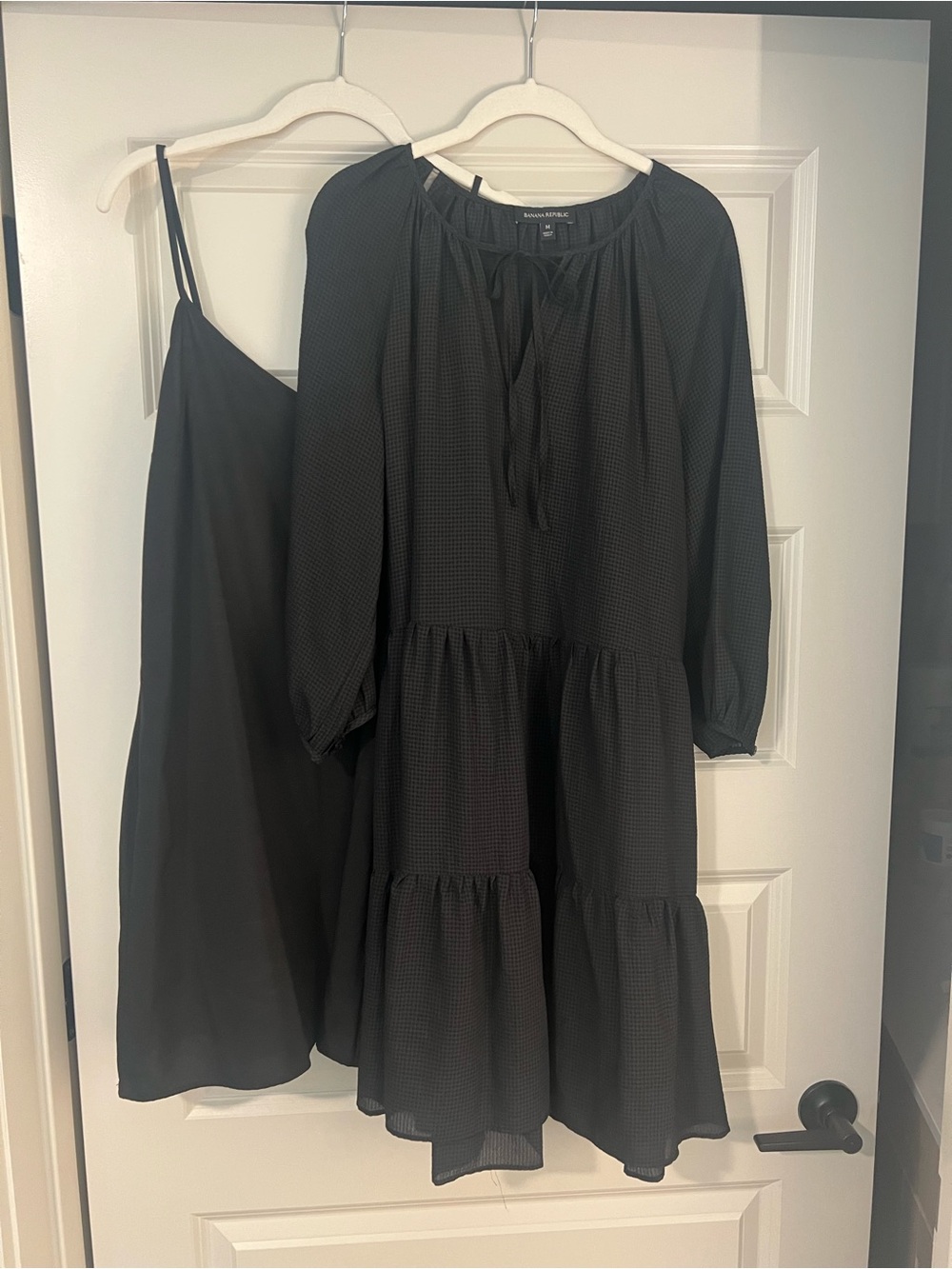 Banana Republic Black Tiered Shift Dress with Slip